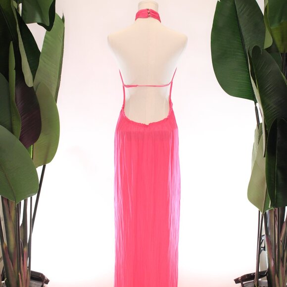 A.L.C Rio Gown, Pink Maxi Halter Low Back Gown, Size 10 - Picture 10 of 10